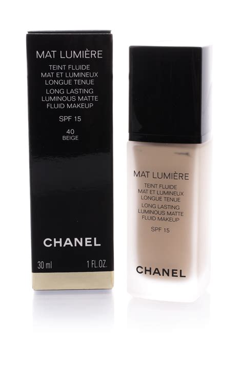 chanel make-up mat lumiere fluide 40 beige|Chanel 40 Beige Perfection Lumiere Long.